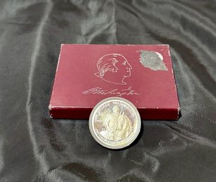 Franklin Mint Silver Uncirculated George Washington .50$ 250 Anniversary Of Birth 1982