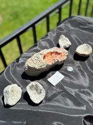 Rocks And Minerals Celestine Surrounded By Geodes