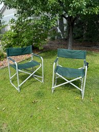 Green Fold-out Camping Chairs (2)