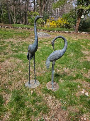 Bronze Pair Of Herons