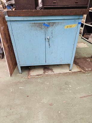 Blue Two Door Cabinet With Challenge Surface Top