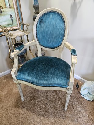 Royal Blue French Provincial Accent Chair