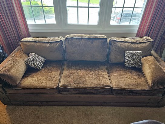 Low Profile Mid Century Style Brown Couch