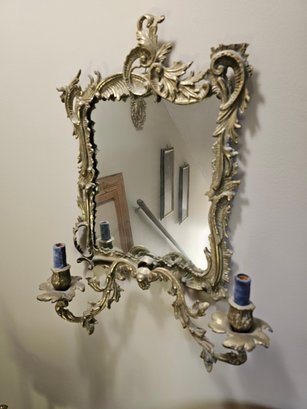 Gilt Mirror And Sconce