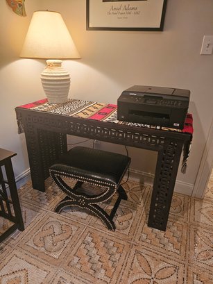 Console Table And Studded Stool