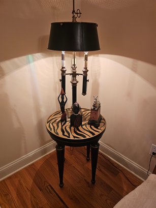 Vintage Lamp And African Inspired Decor And Table