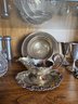 All The Silverplate And Glassware Seen Here
