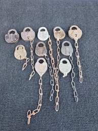 Lot Of 10 Mostly Railroad Locks