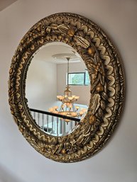 Large Carved Circular Mirror