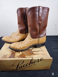 Lucchese Ostrich Boots Size 9 1/2