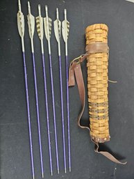 Arrow Collection And Woven Basket Style Quiver