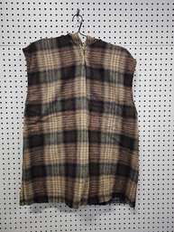 Plaid Wool Sleeveless Sweater