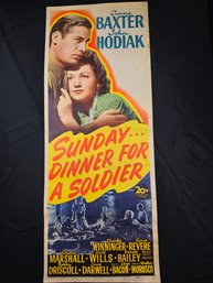 Sunday Dinner For A  Solder Original Vintage Poster - Very Unique Back