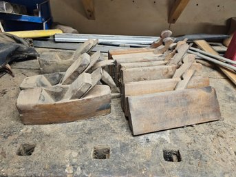 Large Lot Of Antique Wood Planes