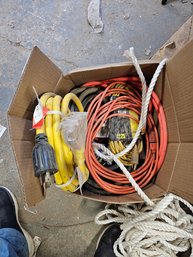 Lot Of Extension Cords And Rope