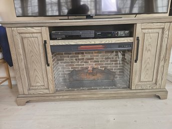 Electric Fireplace In Cabinet With Remote