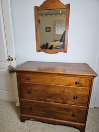 Wood Dresser And Mirror