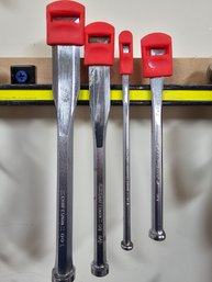 Lot Of Four Chisels With Red Protector Cap