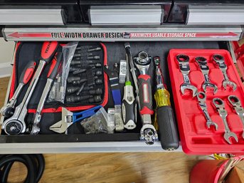 Various Hand Tools And Wrenches And Misc Tools In This Drawer
