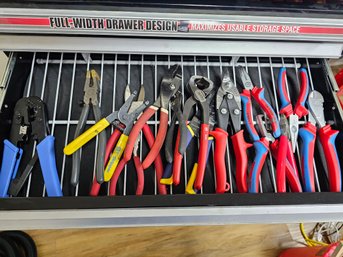 Lot Of Misc Pliers And Misc Hand Tools Seen Here