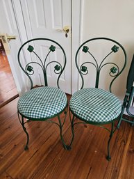Pair Of Wrought Iron Cafe Chairs
