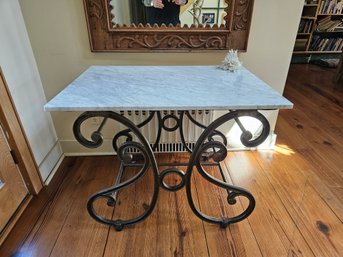 Marble And Steel Table