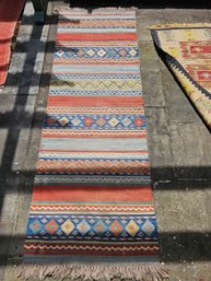 Southwestern Runner Blue And Terracotta Colored