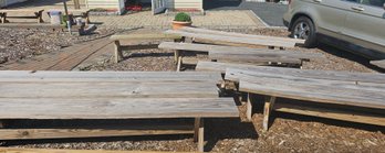 Lot Of 10 Wooden Picnic Benches