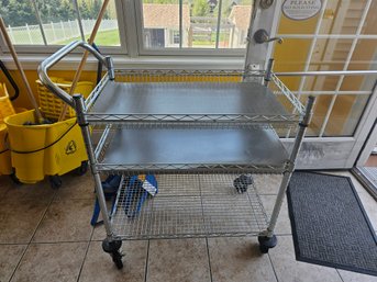 Chrome Rolling Storage Cart (A)