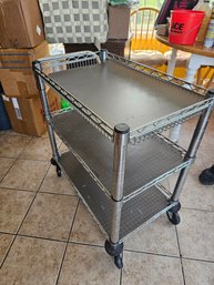 Chrome Rolling Storage Cart (B)