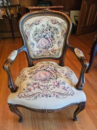 Needlepoint Style Accent Armchair