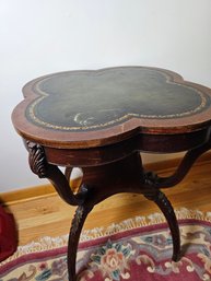 Clover Shaped Leather Top Table