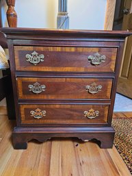 Matching Pair Of Mahogany Banded Dixie Nightstands