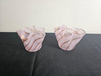 Pair Of Handkerchief Vases, Likely Murano