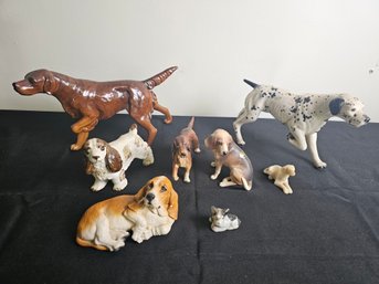 Collection Of Ceramic Dog Figurines