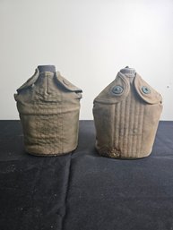 Pair Of WWII Canteens