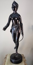 Large Patinated Bronze Diane The Huntress 33 Tall!