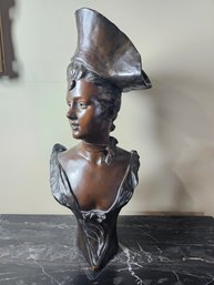 George Van Der Straten Paris  - Bronze Bust Of A Woman