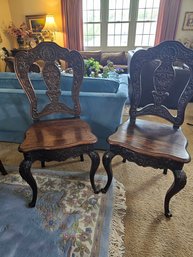 Pair Of Antique Carved Chairs