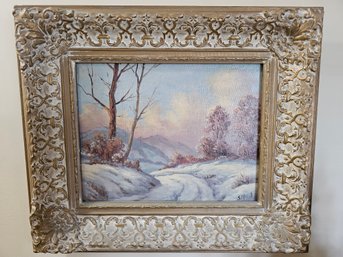 Pair Of Winter Scenes On Canvas