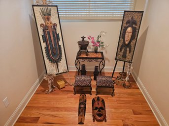 Collection Of African Art/Masks And Other Items
