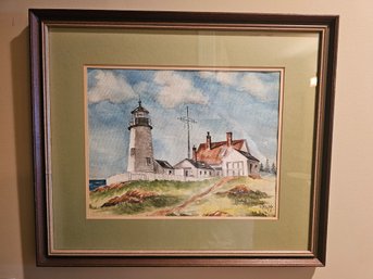 Lighthouse Watercolor Signed Orcutt