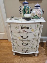 Painted Floral Dresser And Decorative Items
