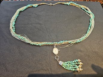 Sterling And Turquoise Necklace/watch