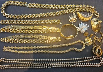 Collection Of Gold Costume Jewelry