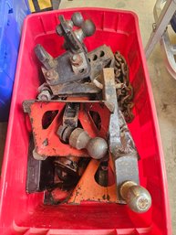 Box Of Hitches And Misc Other Automotive Items