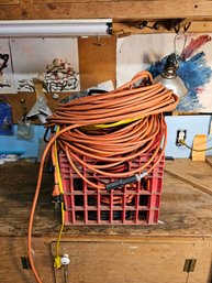 Dairy Crate Full Of Extension Cords - Think Christmas Decorations Coming Soon