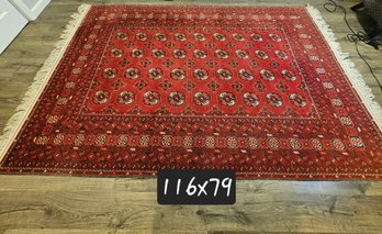 Very Rich And Deep Red Colored Afghan Carpet