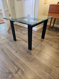 Sturdy Steel And Glass Side Table