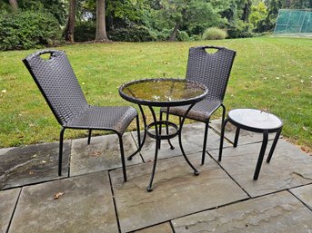 Resin Wicker Cafe Table And Chairs